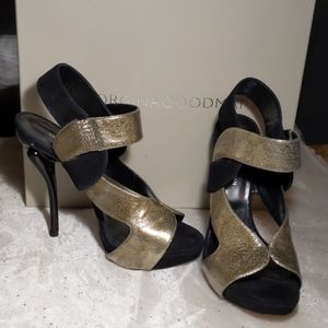 Georgina Goodman Nancy black and gold Platform Heels